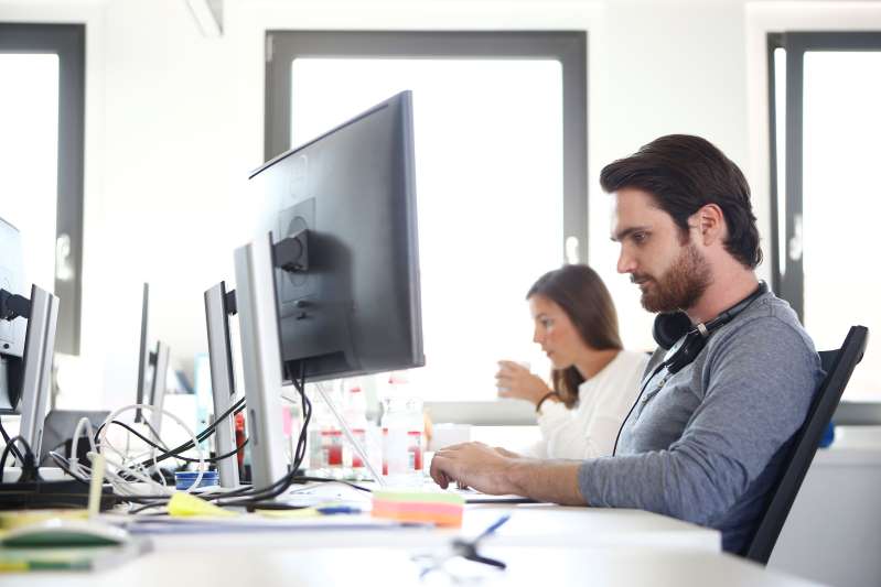 Employees of the Fintech N26 (Number26), work on computers in Berlin, Germany, August 19, 2016.