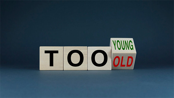 Age Discrimination Concept Too Old Too Young.